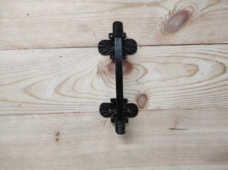Hand Forged Iron Door Handle: Black Metal Barn Door Pull