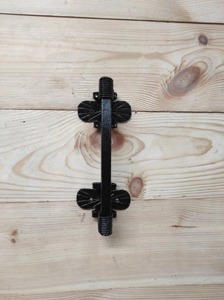 Hand Forged Iron Door Handle: Black Metal Barn Door Pull