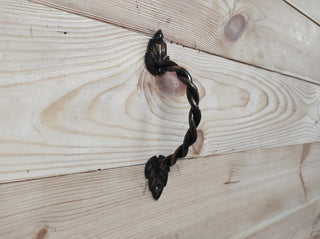 Hand Forged Iron Door Handle: Twisted Wrought Hardware