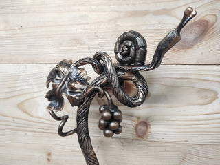 Door handle, Wrought iron handle, Hand forged handle, Front Door handle, Snail, Branch, Barn door handle, Door pull