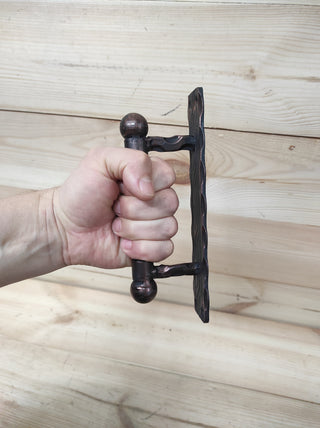 Hand Forged Iron Door Handle: Rustic Barn Door Decor