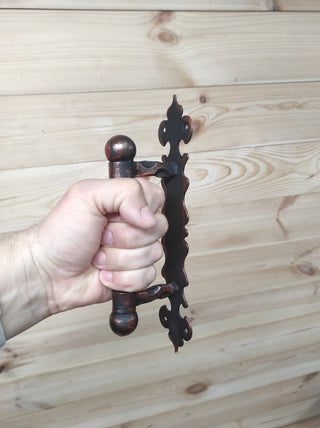 Hand Forged Rustic Barn Door Handle: Medieval Gate Hardware