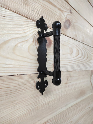 Barn door handle, gate handle. Rustic, medieval hand forged handle