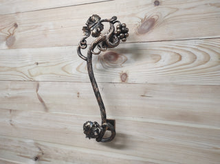 Hand Forged Wrought Iron Door Handle: Branch Design