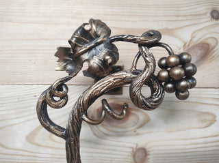 Hand Forged Wrought Iron Door Handle: Branch Design