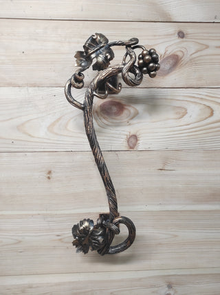 Door handle, Wrought iron handle Branch, Hand forged handle, Front Door handle, Metal handle, Barn door handle, Door pull