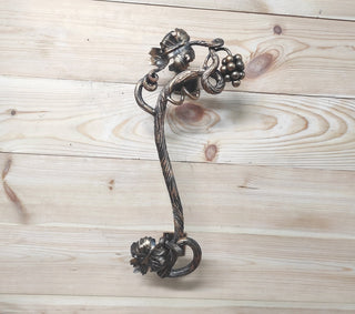 Hand Forged Wrought Iron Door Handle: Branch Design