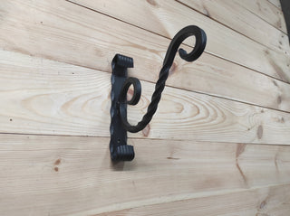 Black Plant Hanger Hook: Handmade Metal Wall Bracket