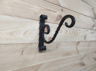 Black Plant Hanger Hook: Handmade Metal Wall Bracket