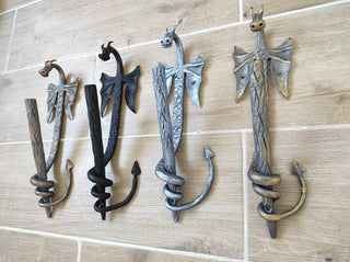 Dragon door handle, door handle, metal handle, barn door handle, hand forged handle