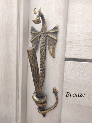 Dragon door handle, door handle, metal handle, barn door handle, hand forged handle