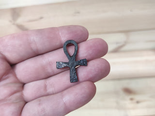 Forged Iron Amulet Cross: Handmade Jewelry
