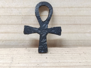 Forged Iron Amulet Cross: Handmade Jewelry