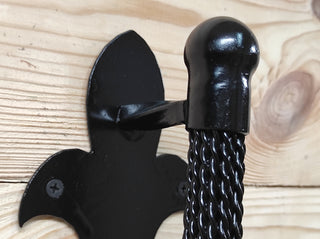 Hand Forged Iron Door Handle: Black Metal Barn Door Pull