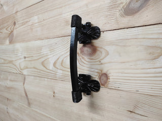 Hand Forged Iron Door Handle: Black Metal Barn Door Pull