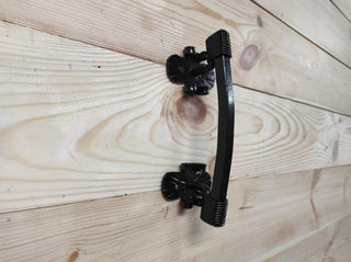 Hand Forged Iron Door Handle: Black Metal Barn Door Pull