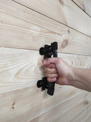 Hand Forged Iron Door Handle: Black Metal Barn Door Pull