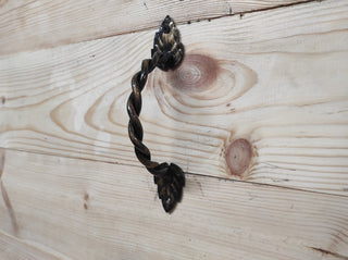 Hand Forged Iron Door Handle: Twisted Wrought Hardware