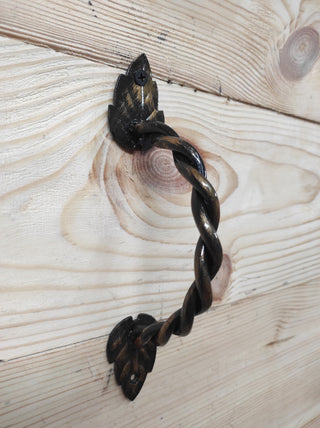 Hand Forged Iron Door Handle: Twisted Wrought Hardware