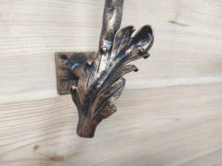 Hand Forged Wrought Iron Door Handle: Poppy Flower Barn Door Pull