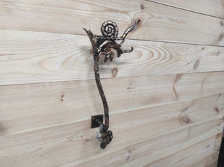 Door handle, Wrought iron handle, Hand forged handle, Front Door handle, Snail, Branch, Barn door handle, Door pull