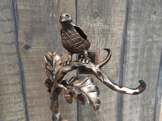 Door handle, Wrought iron handle, Hand forged handle, Front Door handle, Bird, Branch, Barn door handle, Door pull