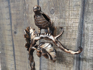 Door handle, Wrought iron handle, Hand forged handle, Front Door handle, Bird, Branch, Barn door handle, Door pull