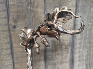 Door handle, Wrought iron handle, Hand forged handle, Front Door handle, Oak branch, Barn door handle, Door pull