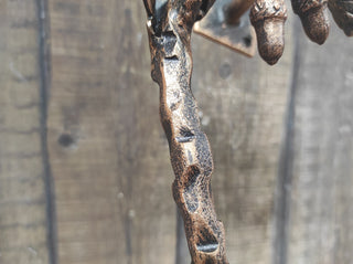 Hand Forged Wrought Iron Door Handle: Oak Branch Design