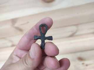 Forged Iron Amulet Cross: Handmade Jewelry