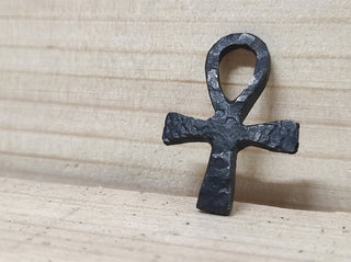 Forged Iron Amulet Cross: Handmade Jewelry
