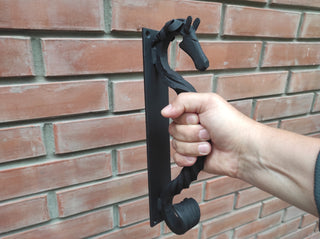Hand Forged Horse Door Handle: Wrought Iron Barn Decor