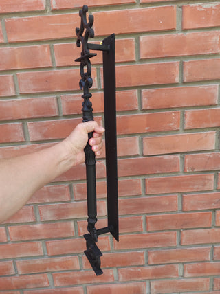 Front door handle, Wrought iron handle, Hand forged handle, Door handle, Metal handle, Barn door handle, Door decor