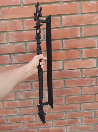 Hand Forged Wrought Iron Door Handle: 27.5" Barn Door Decor
