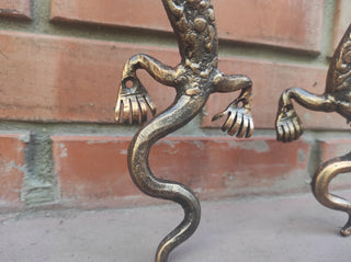 Hand Forged Lizard Door Handle Set: Rustic Barn Decor Pulls