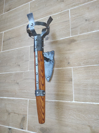 Hand Forged Wrought Iron Wall Sconce: Viking Medieval Torch Lantern