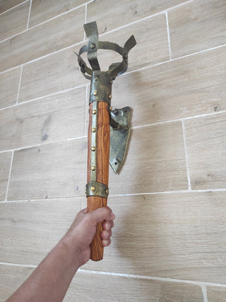 Hand Forged Wrought Iron Wall Sconce: Viking Medieval Torch Lantern