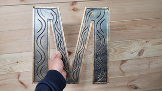 Metal Letter Sign: Custom House Number, Personalized Wall Decor (14 inch)