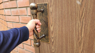 Hand Forged Iron Door Handle: Barn Door Decor, Wrought Hardware