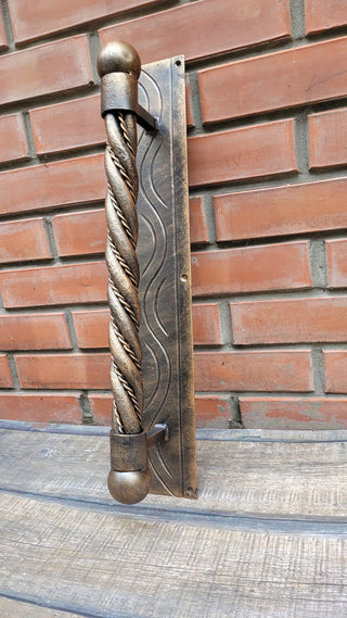 Hand Forged Iron Door Handle: Wrought Hardware, Barn Door Decor