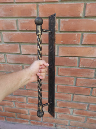 Hand Forged Steel Door Handle: Wrought Iron Barn Door Decor