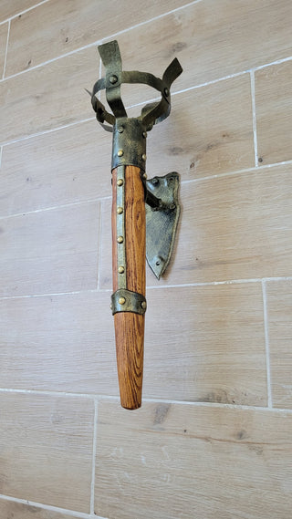 Hand Forged Medieval Wall Sconce: Viking Torch Lantern