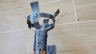 Hand Forged Wrought Iron Wall Sconce: Medieval Viking Torch Lantern