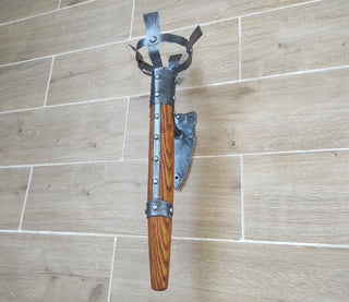 Hand Forged Wrought Iron Wall Sconce: Medieval Viking Torch Lantern
