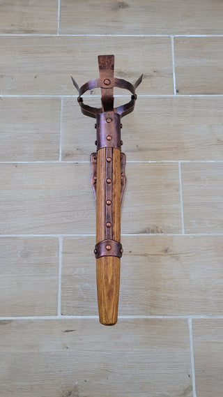 Hand Forged Wrought Iron Wall Sconce: Viking Medieval Torch
