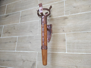 Hand Forged Wrought Iron Wall Sconce: Viking Medieval Torch