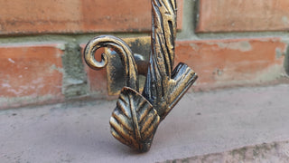 Hand Forged Steel Barn Door Handle: Branch & Flower Design