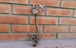 Hand Forged Steel Barn Door Handle: Branch & Flower Design