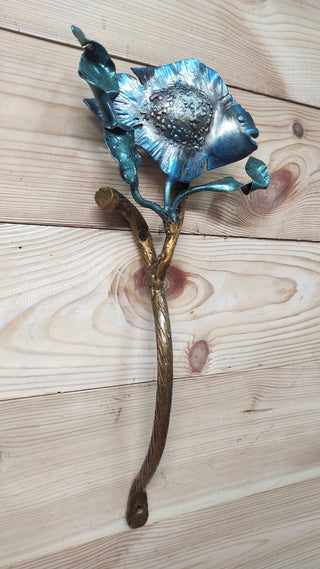 Hand Forged Wrought Iron Fish Barn Door Handle - 17.71"