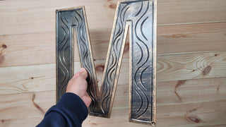 Metal Letter Sign: Custom House Number, Personalized Wall Decor (14 inch)